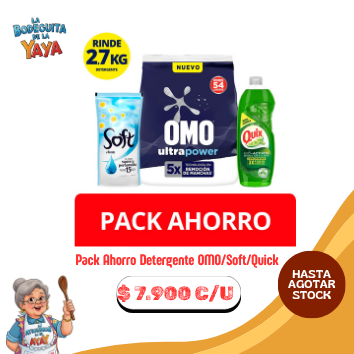 Pack Ahorro Detergente OMO/Soft/Quick