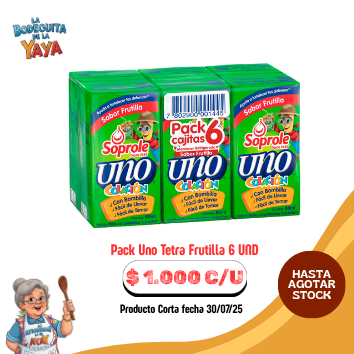 Pack Uno Tetra Frutilla 6 UND