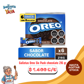 Galletas Oreo Six Pack chocolate 216 gr