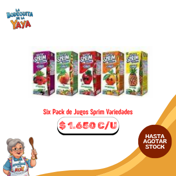 Display Jugo Sprim Bombillin 190 ml Piña