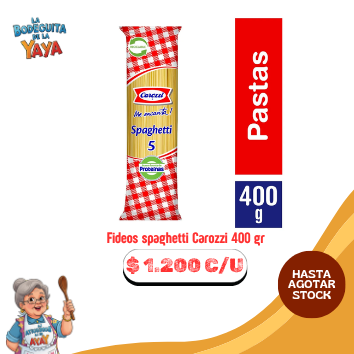 Fideos spaghetti Carozzi 400 gr